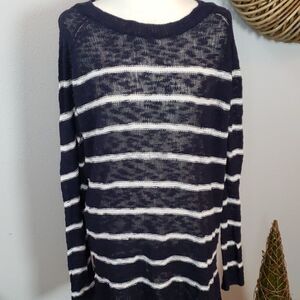 Gap blue and white striped sweater large